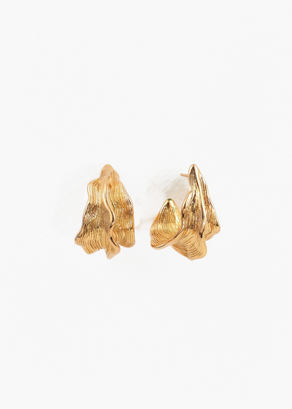 Iris Flower Hoop Drop Earrings